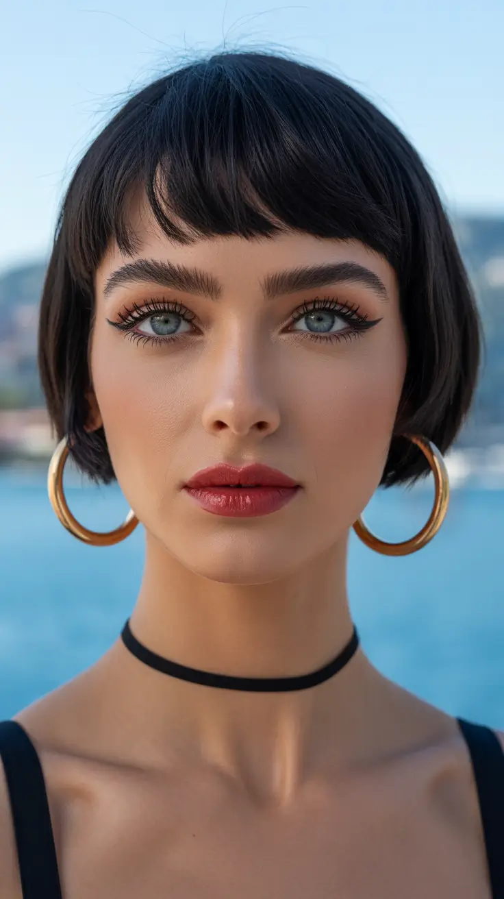 February Haircut Ideas Sculpted Micro Bob With Soft Bangs