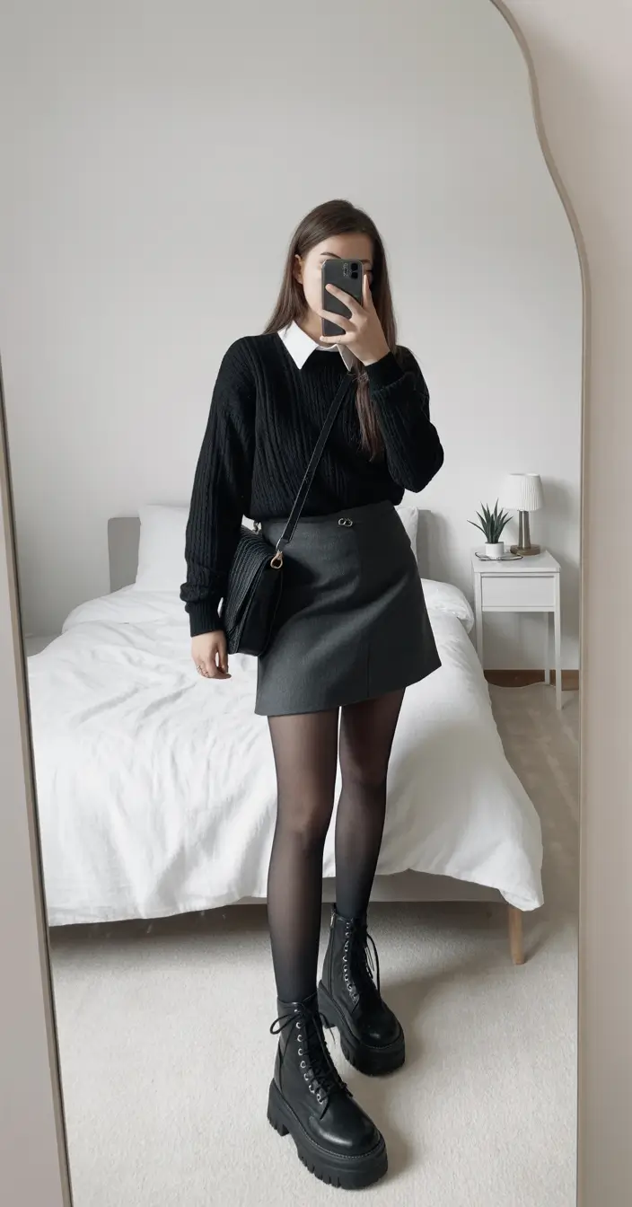 February outfits Minimal Dark Layers With Everyday Ease