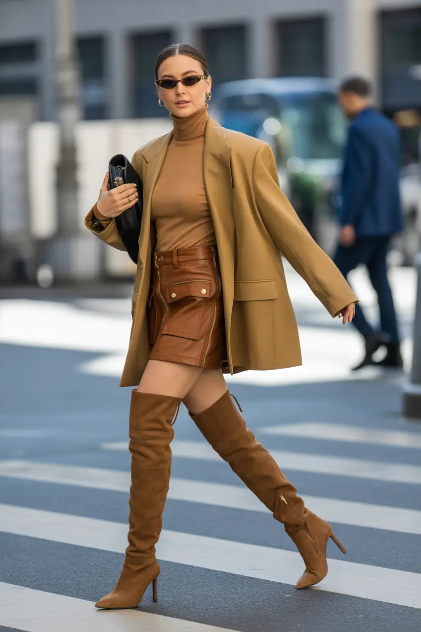 February outfits Warm Neutrals With a Confident Stride
