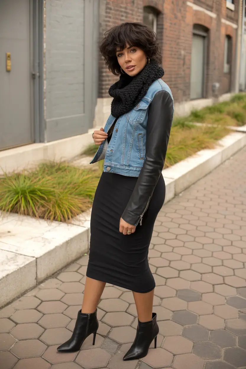 February outfits Denim and Leather With Timeless Urban Balance