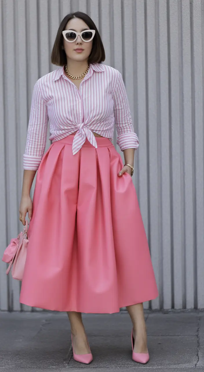 spring skirt outfits Playful Color and Preppy Energy