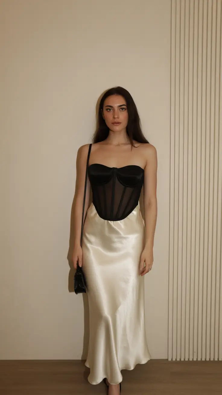 spring skirt outfits Satin Skirt With Subtle Drama