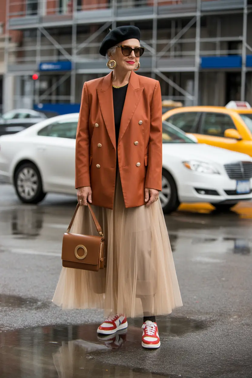 spring skirt outfits Parisian Ease With Sporty Confidence