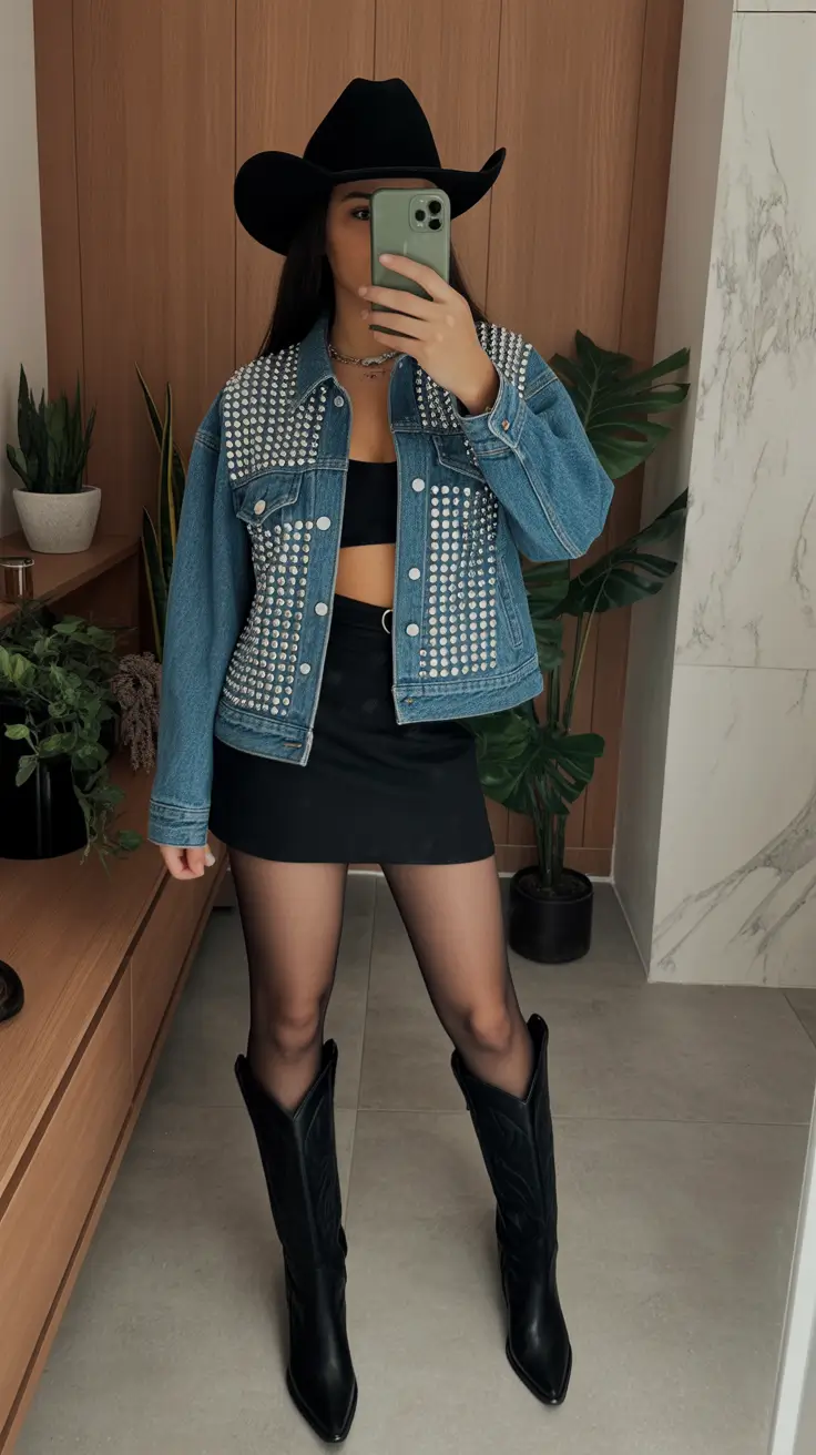 spring skirt outfits Western Attitude Meets Mini Skirt Energy