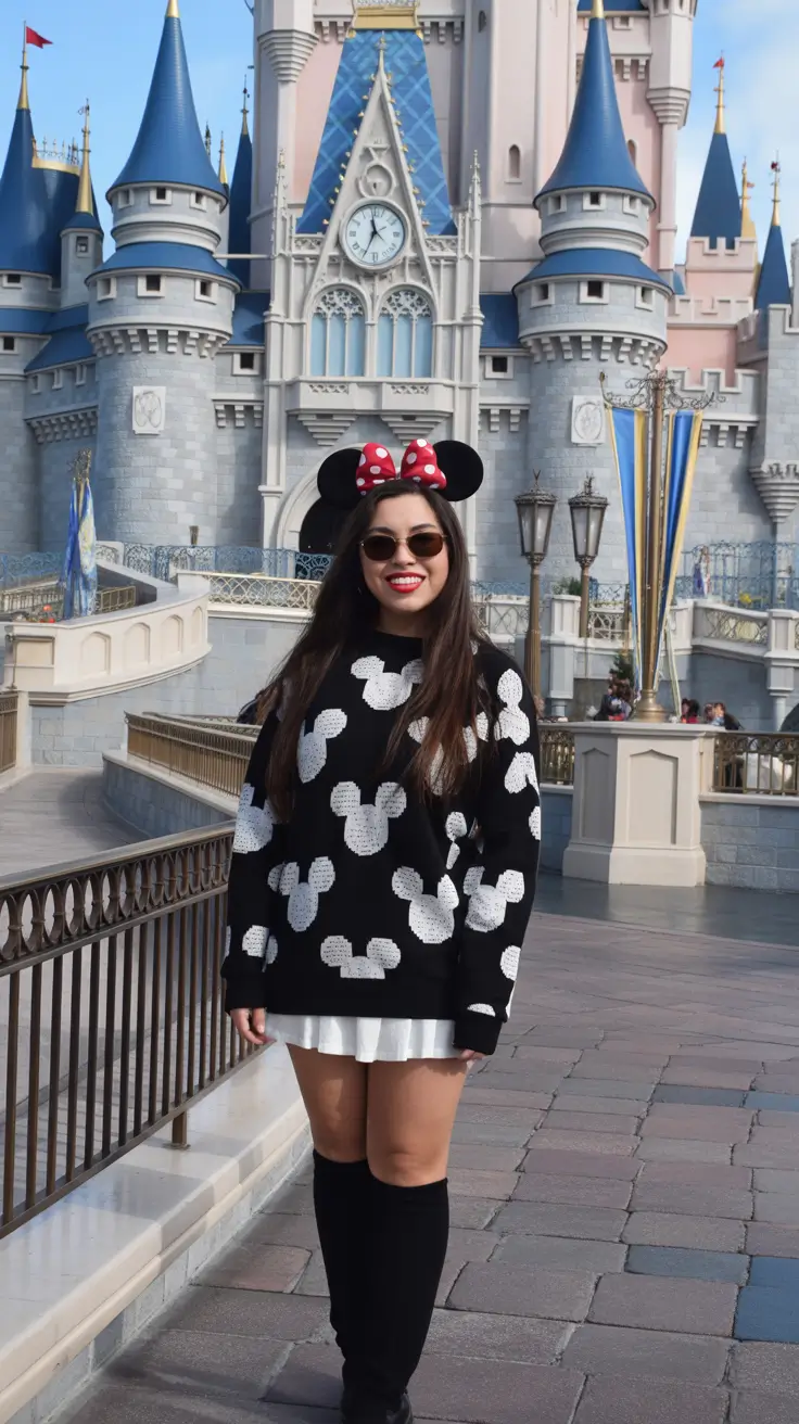 spring disneyland outfits Graphic Knits With a Soft Skirt Silhouette