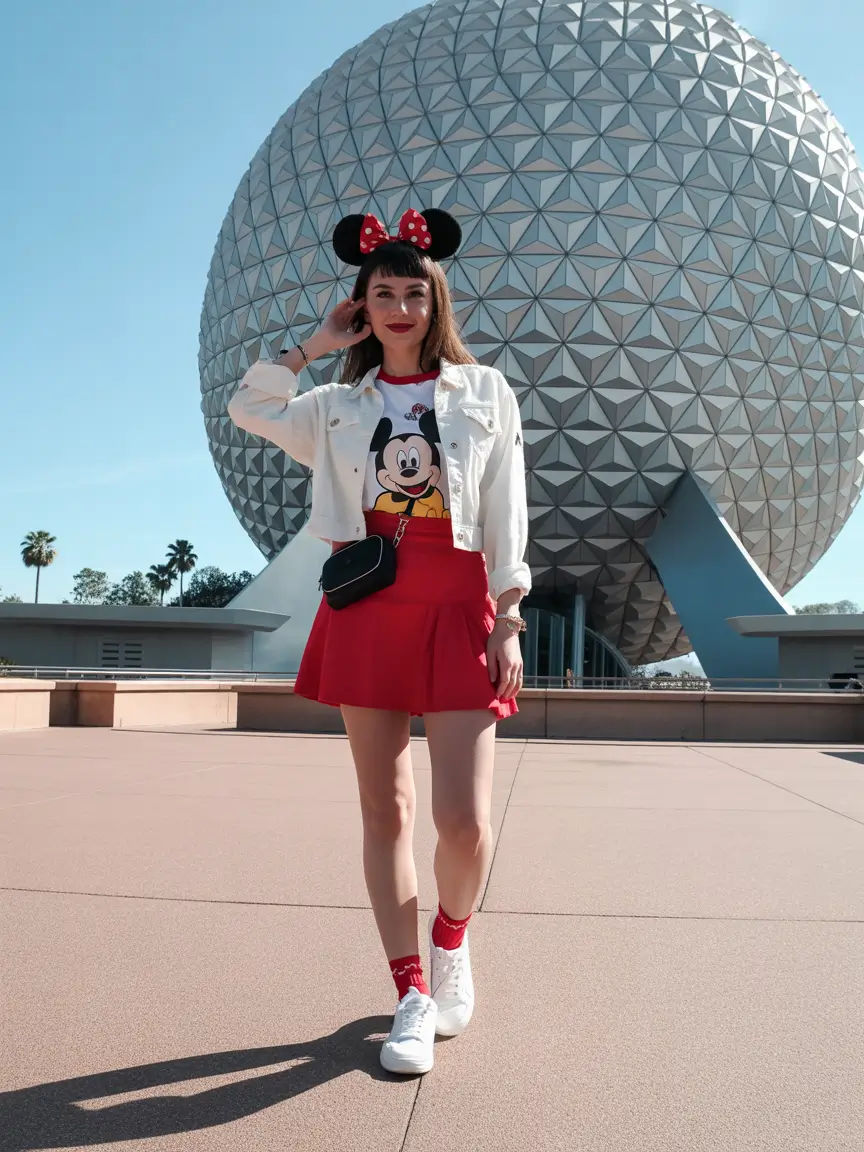 spring disneyland outfits Retro Red With a Modern Park Silhouette