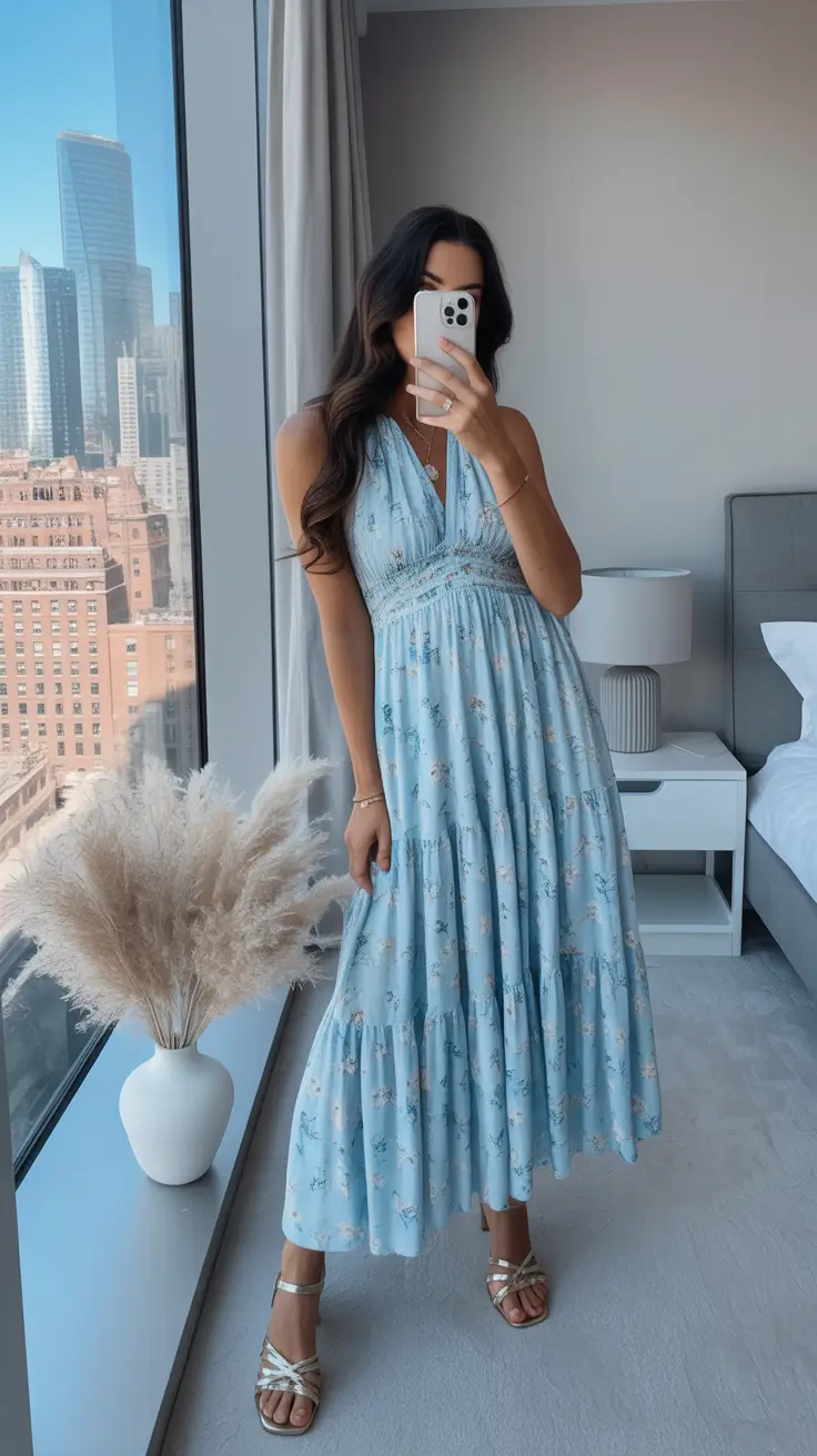 spring birthday outfit Soft Blue Ease for an Intimate Birthday Celebration