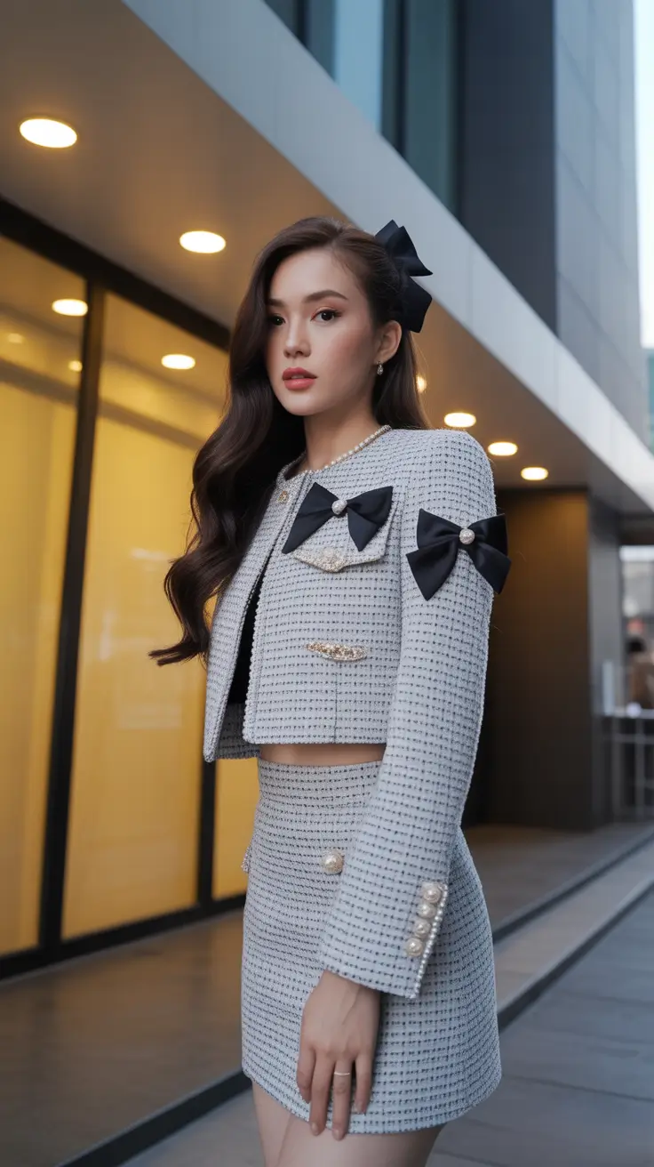 spring birthday outfit Soft Tweed Charm With a Parisian Mood