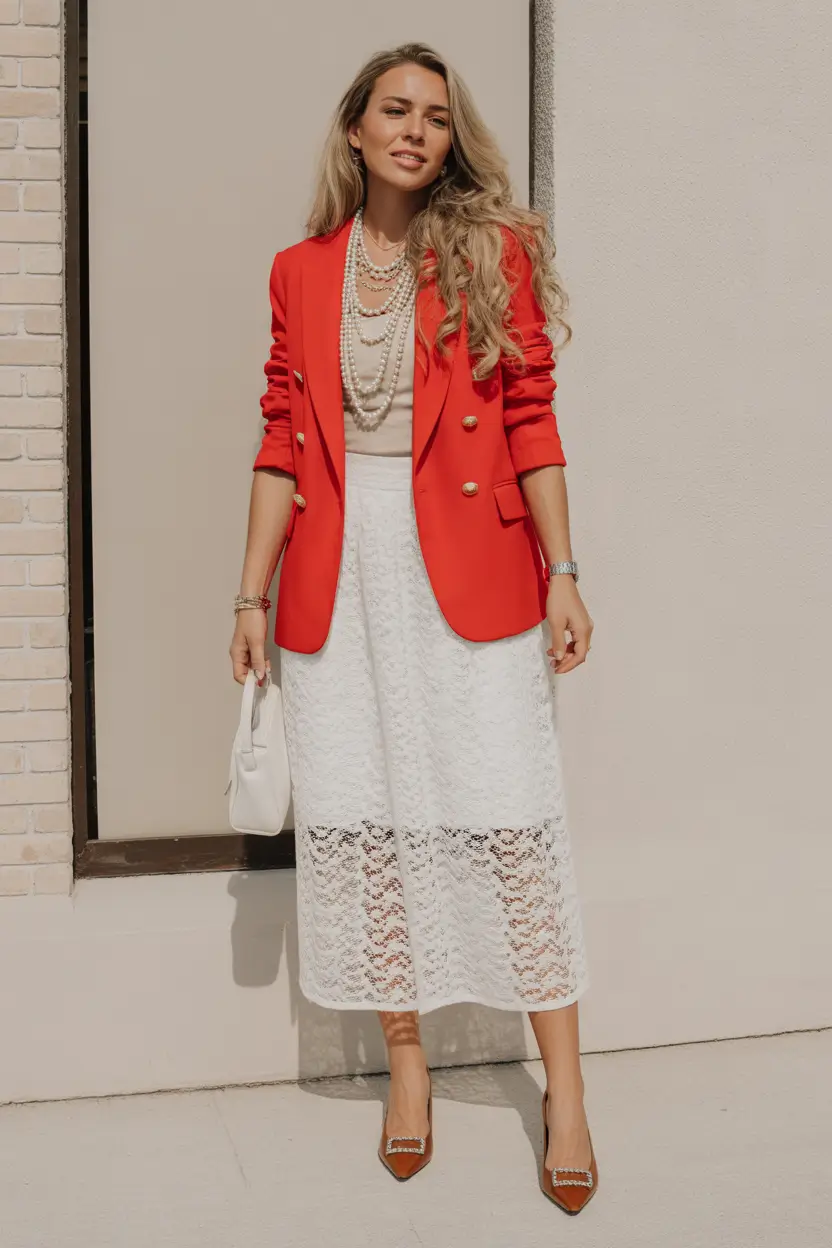 spring birthday outfit Soft Romance With a Power Blazer Twist