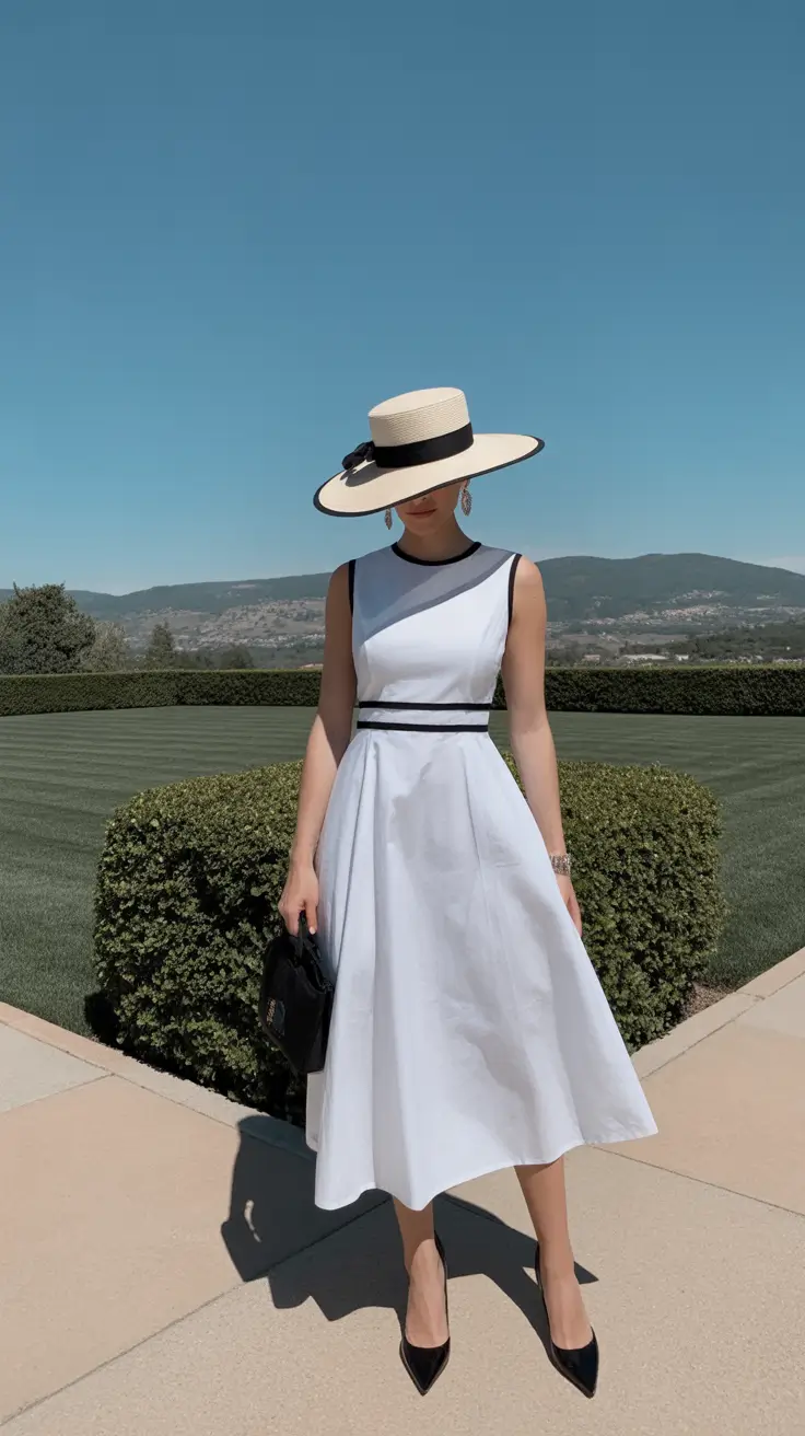 spring dress outfits Crisp White With Timeless Spring Elegance