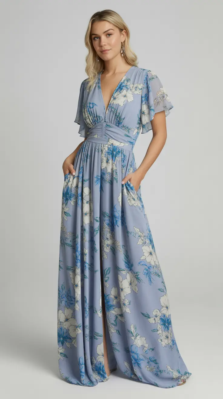 spring dress outfits Airy Blue Florals With Soft Movement