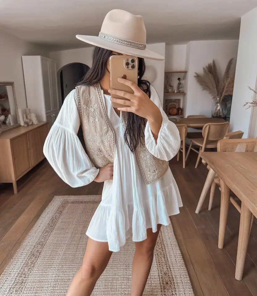 spring dress outfits Bohemian White for Warm Spring Days