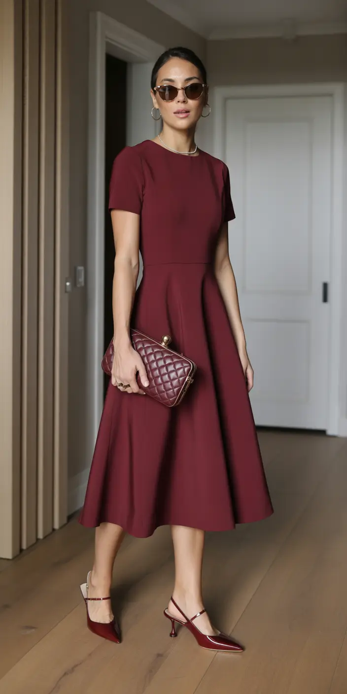 spring dress outfits Minimal Burgundy for Grown-Up Spring
