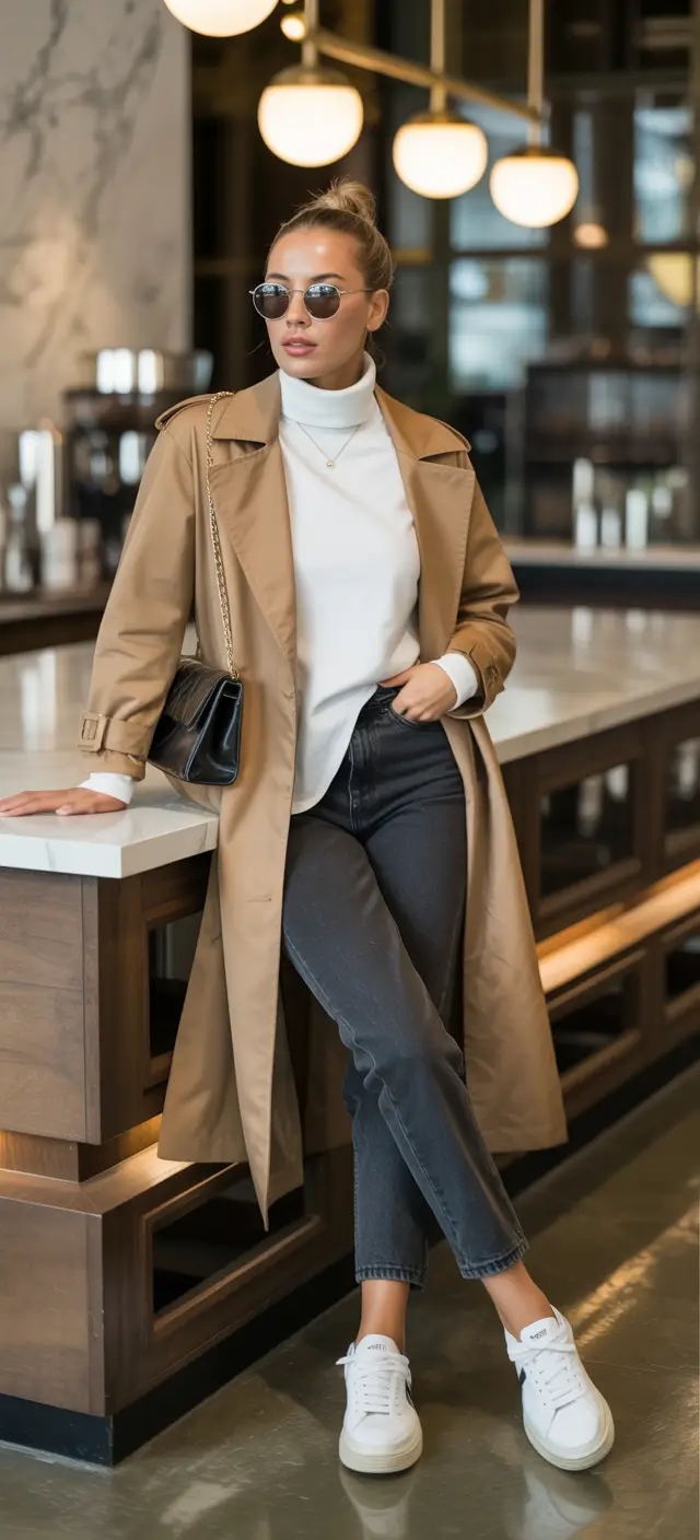 spring jeans outfit Polished Trench Styling With Modern Denim