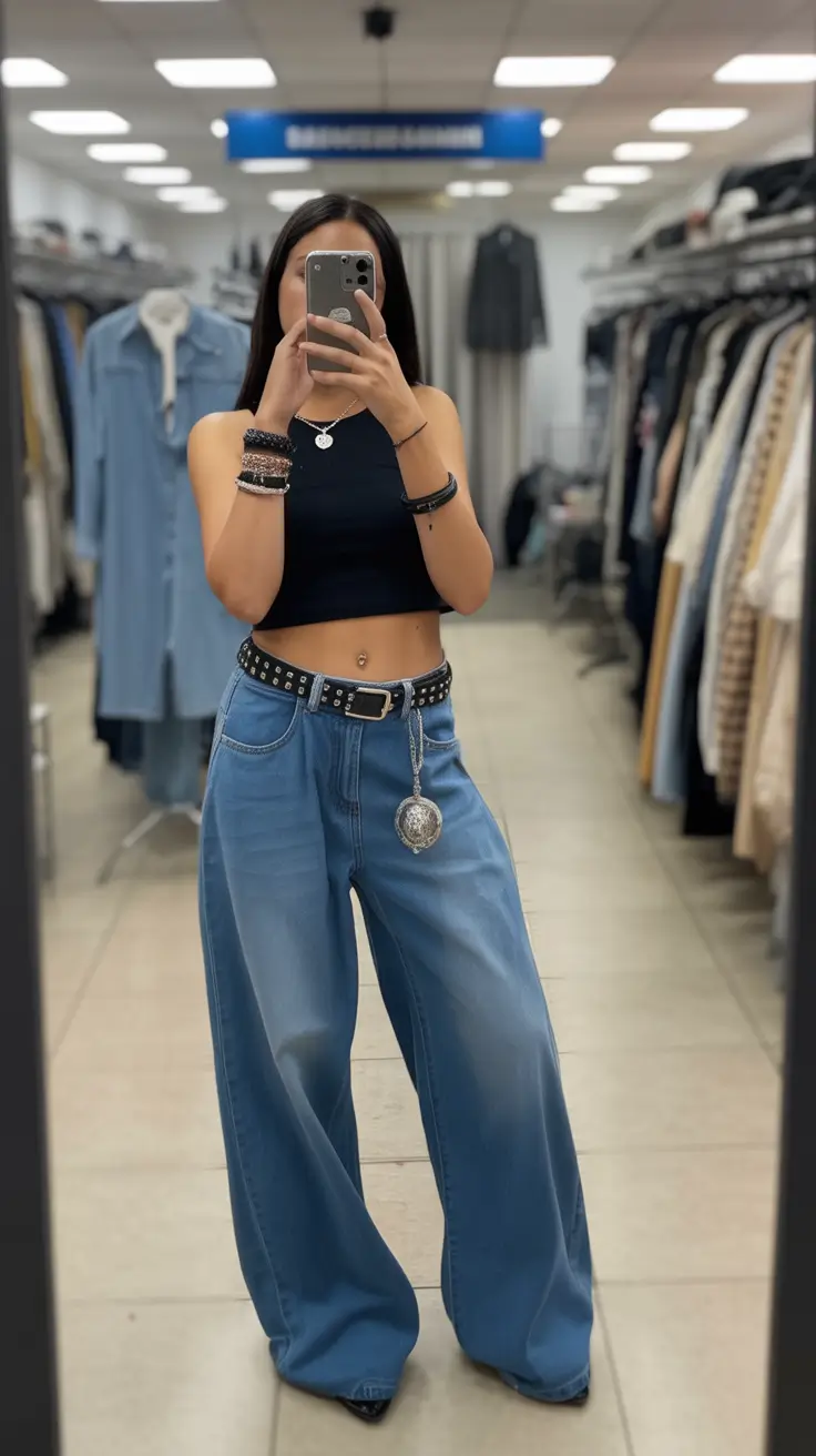 spring jeans outfit Minimal Tops and Statement Denim Energy