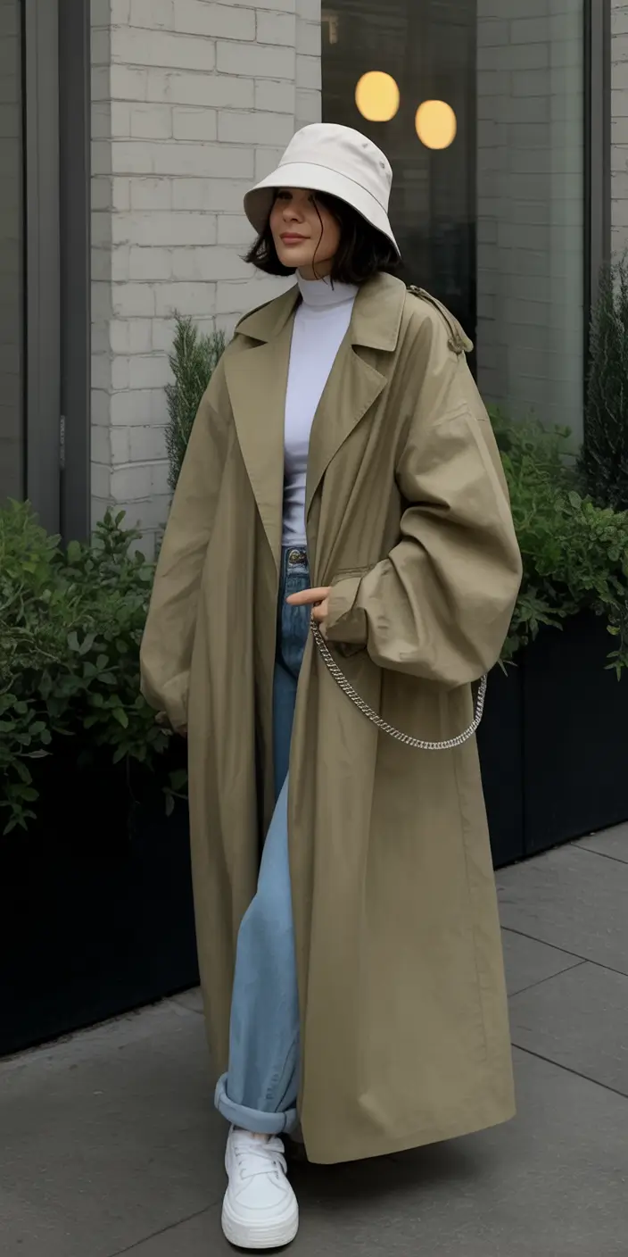 spring jeans outfit Bucket Hats and Relaxed Trench Energy