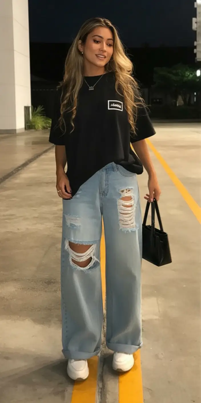 spring jeans outfit Relaxed Denim With Effortless Night Energy