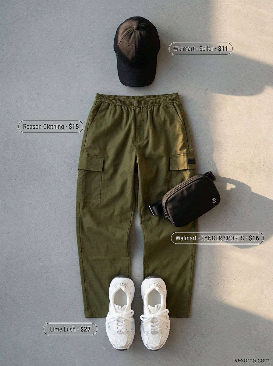 Olive green cargo set outfit 2026 for city exploration. Urban and trendy.