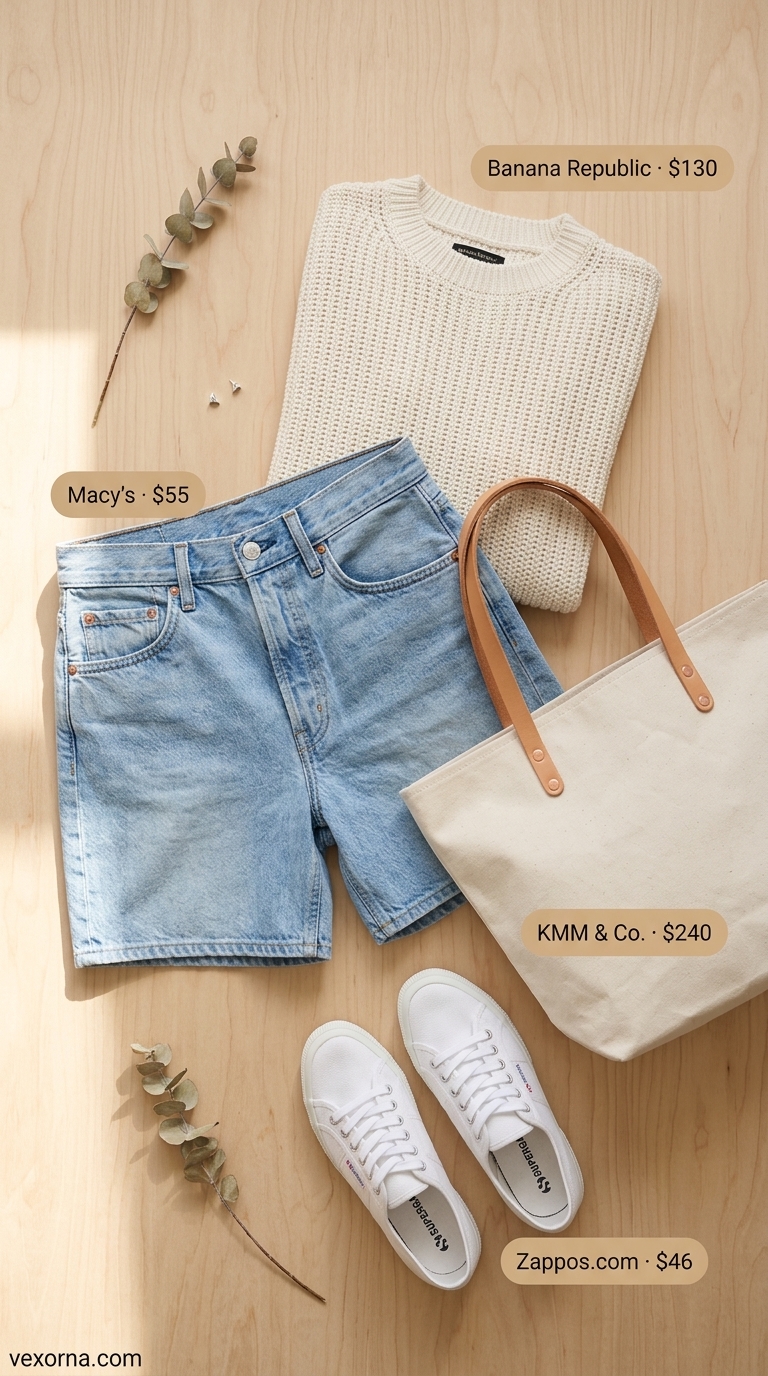 cut off summer denim shorts for women 2026 outfit idea - fashion styling inspiration