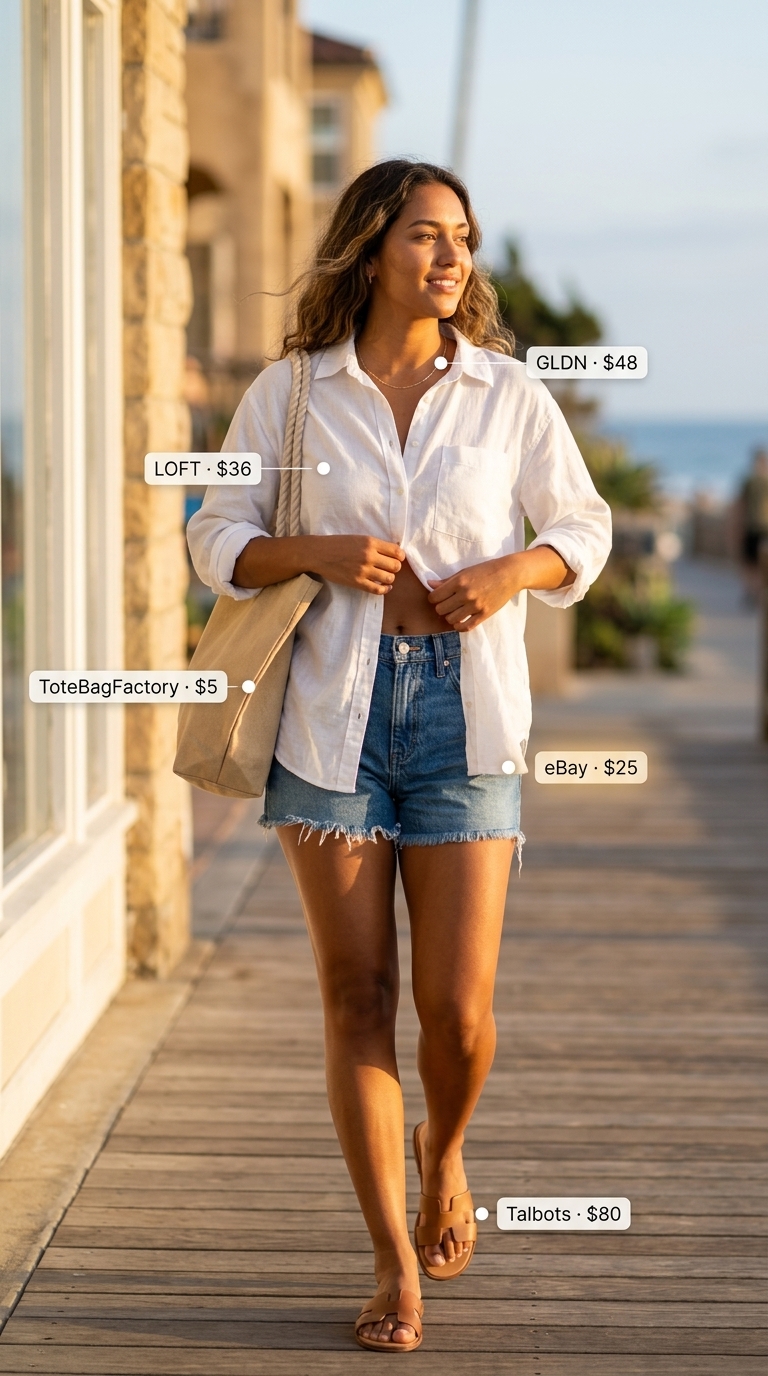cut off summer denim shorts for women 2026 outfit idea - fashion styling inspiration
