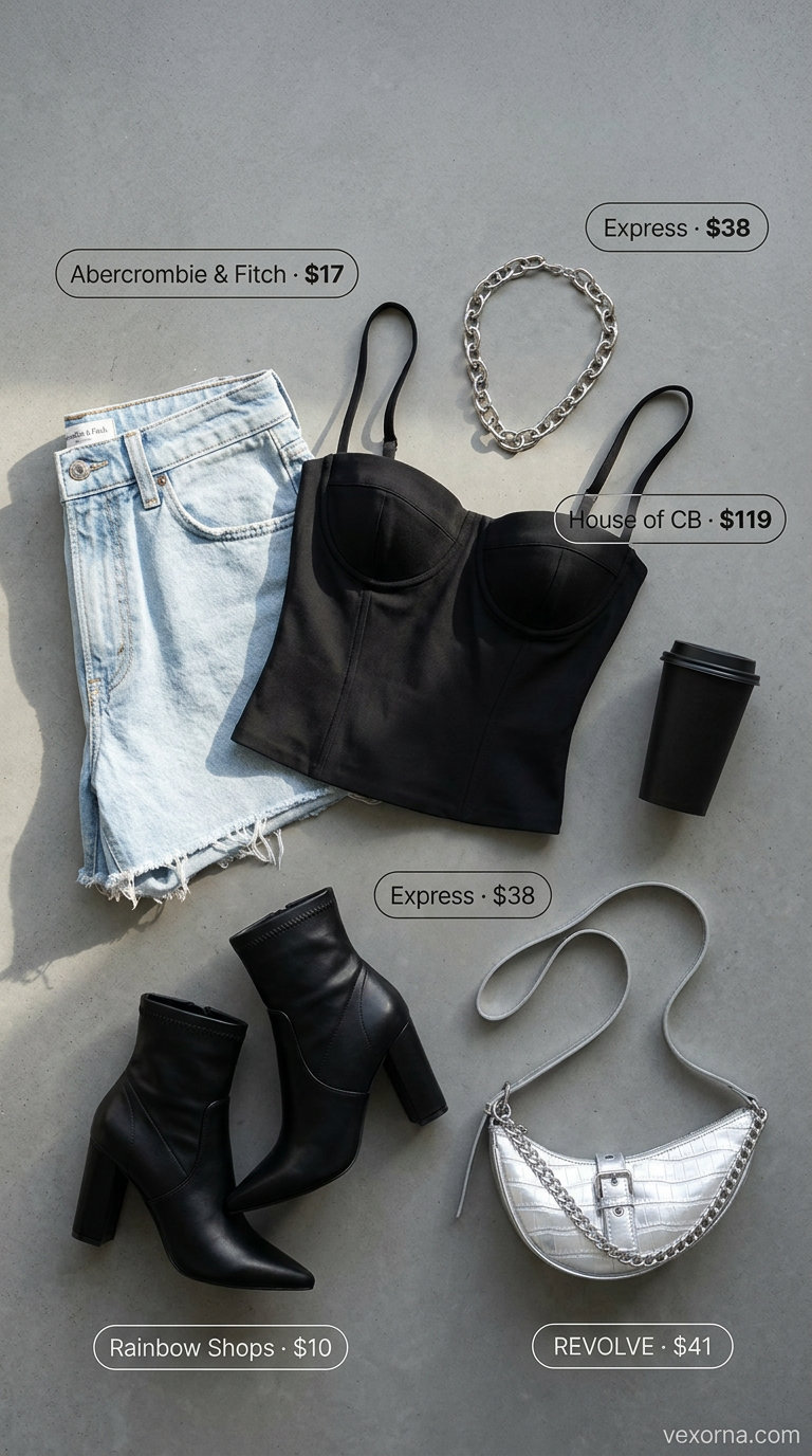 cut off summer denim shorts for women 2026 outfit idea - fashion styling inspiration