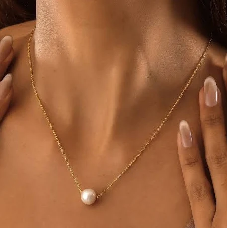 accessory 14K Gold Freshwater Pearl Dainty Necklace Etsy - Seller $52.04