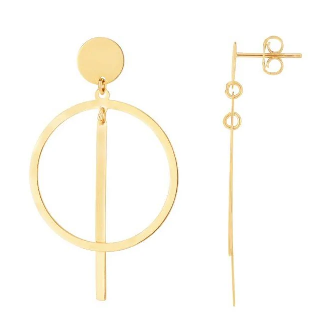 accessory 14K Gold Geometric Drop Earrings Artisan Carat $395