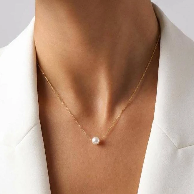 accessory 14K Gold Pearl Pendant Necklace Etsy - Seller $47.25