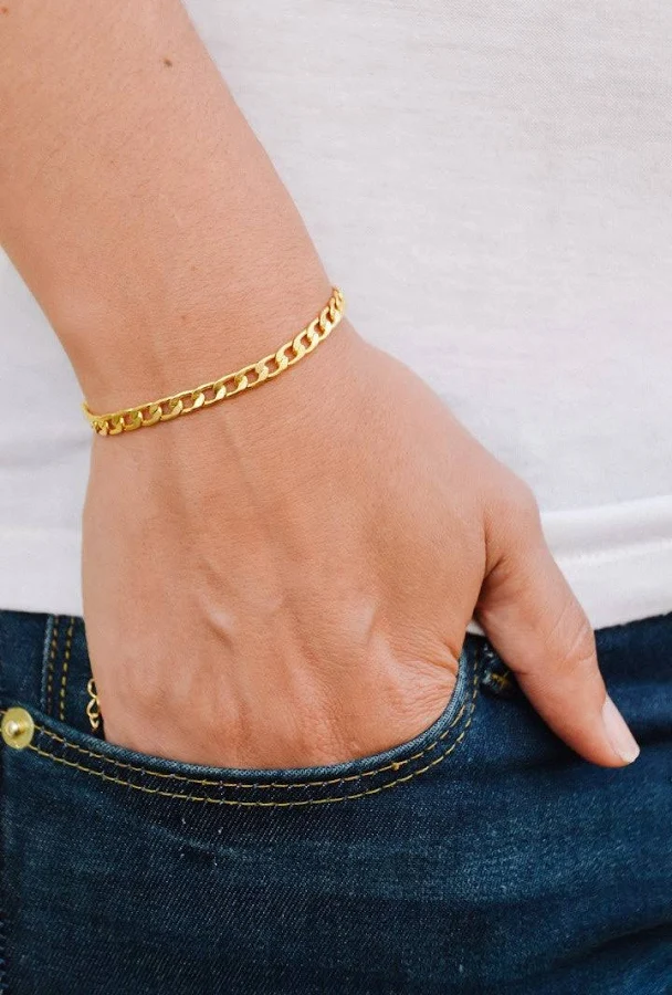 accessory 14K Gold Plated Minimalist Chain Bracelet Shani & Adi Jewelry $19