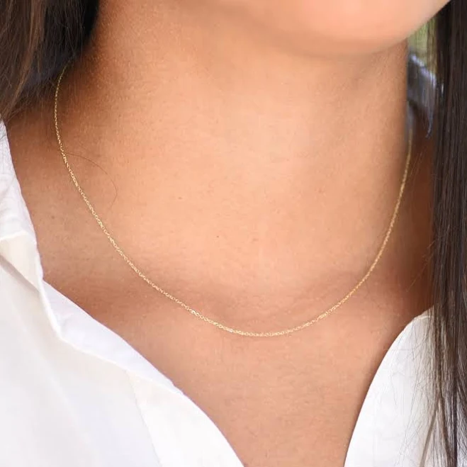 accessory 14K Solid Gold Adjustable Chain Necklace Etsy - SashJewelry $198