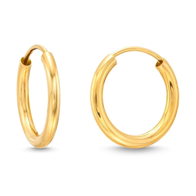 accessory 14K Yellow Gold Endless Round Hoop Earrings Zales Outlet $80