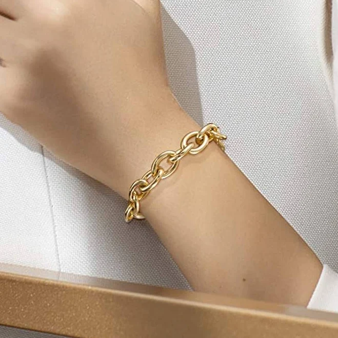 accessory 18K Gold Chunky Link Bracelet ShopSimon $253.8