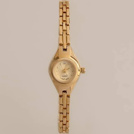 accessory 18K Gold Petite Round Timepiece Caitlyn Minimalist $122
