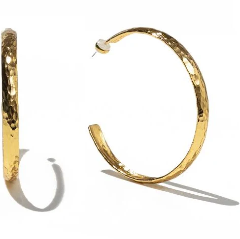 accessory 24K Gold Hammered Hoops Brenda Grands Jewelry $68