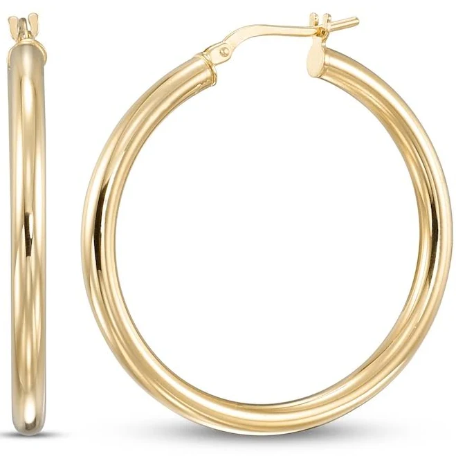 accessory 24K Yellow Gold Vermeil Sterling Silver Hoop Earrings Kay Jewelers $139.99