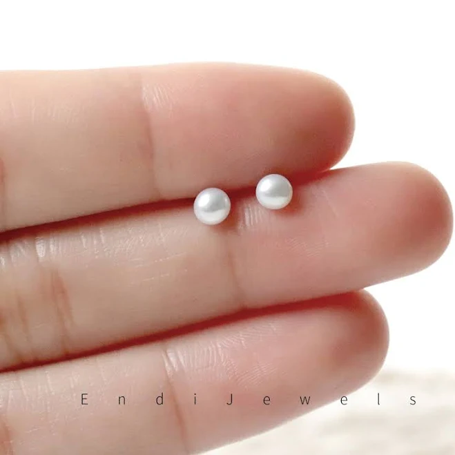 accessory 925 Sterling Silver Tiny Freshwater Pearl Stud Earrings Etsy - Seller $11.99