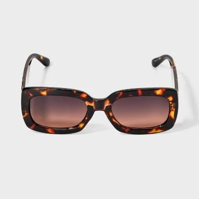 accessory A New Day Women's Tortoise Shell Rectangle Sunglasses Target $17