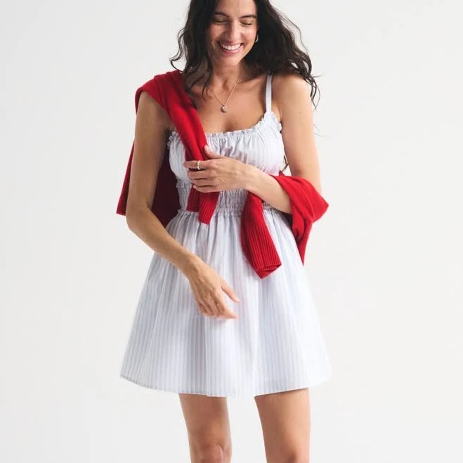 sundress Abercrombie & Fitch Women's Bra-Free Smocked Waist Mini Dress Abercrombie & Fitch $80