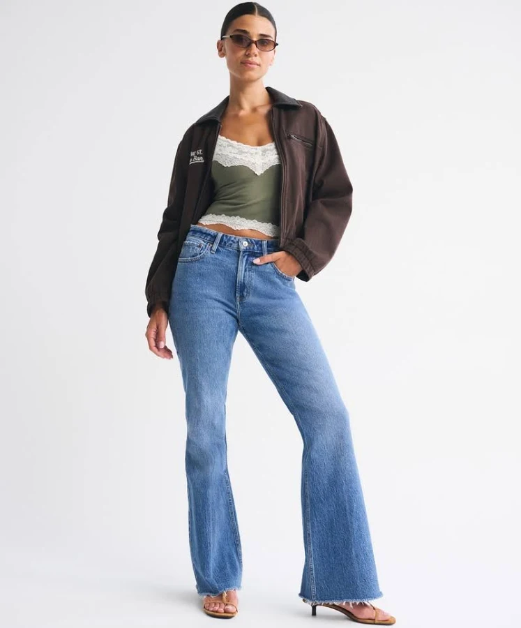 jeans Abercrombie & Fitch Women's Curve Love High Rise Flare Jeans Abercrombie & Fitch $54