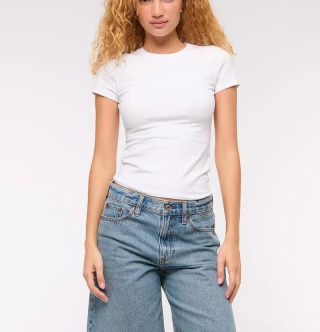accessory Abercrombie & Fitch Women's Essential Tuckable Baby Tee Abercrombie & Fitch $29
