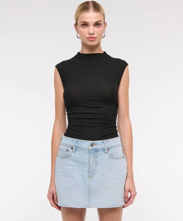 skirt Abercrombie & Fitch Women's Mid Rise Denim Mini Skirt Abercrombie & Fitch $22.97