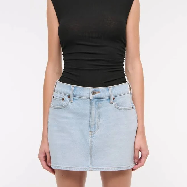 skirt Abercrombie & Fitch Women's Mid Rise Denim Mini Skirt Abercrombie & Fitch $22.97