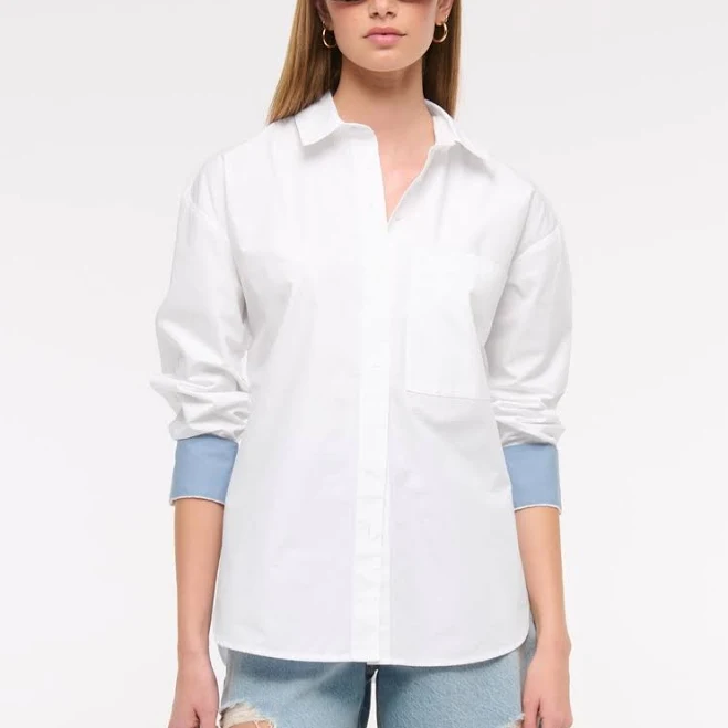 top Abercrombie & Fitch Women's Oversized Poplin Shirt Abercrombie & Fitch $60