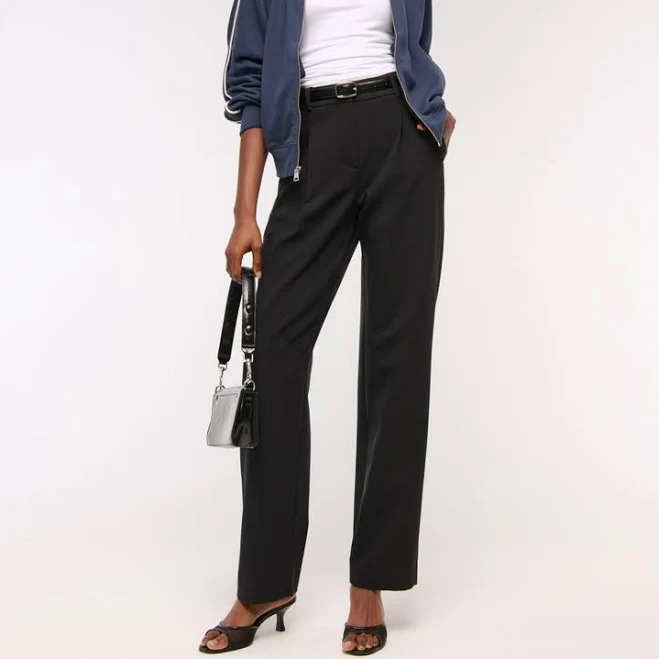 bottoms Abercrombie & Fitch Women's Quinn Tailored Straight Pant Abercrombie & Fitch $90