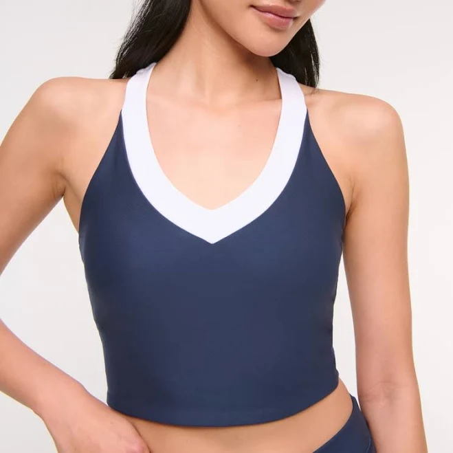 top Abercrombie & Fitch Women's sculptLUX Racerback V-Neck Tank Abercrombie & Fitch $19.97