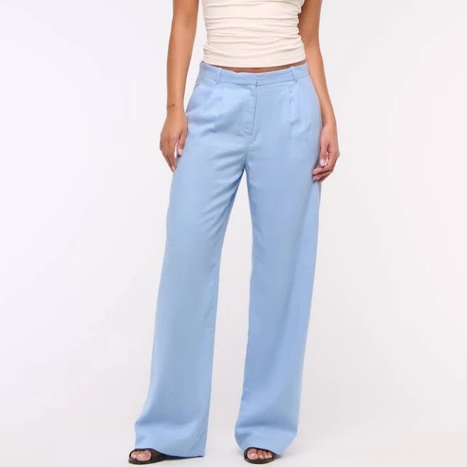 trousers Abercrombie & Fitch Women's Sloane Low Rise Linen-Blend Pants Abercrombie & Fitch $24.97