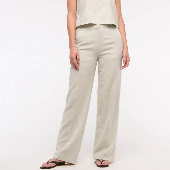 matching set Abercrombie & Fitch Women's Tailored Linen-Blend Wide Leg Pants Abercrombie & Fitch $24.97