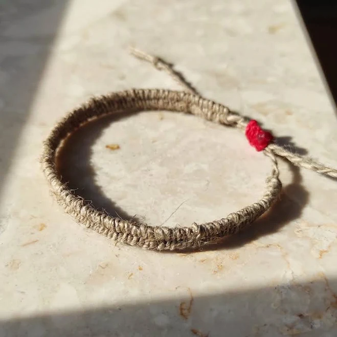 accessory Adjustable Minimalist Handwoven Linen Bracelet Etsy - ECOmaniaa $18