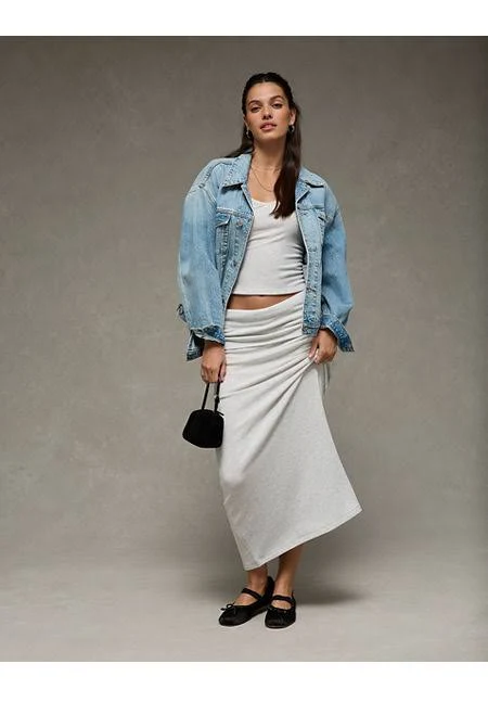 maxi skirt AE Cozy High-Waisted Foldover Maxi Skirt American Eagle Outfitters $14.98