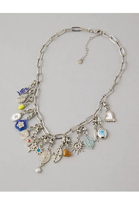 accessory AE Women's Silver Charm Necklace American Eagle Outfitters $19.95